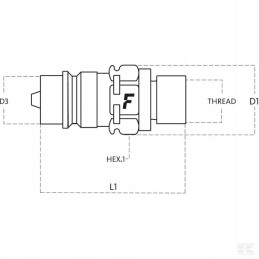 Greita jungtis cnv kištukas 1 2 išorinis sriegis