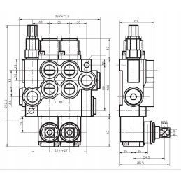 Hidraulinis skirstytuvas 05p40 40l 5 sekcijų