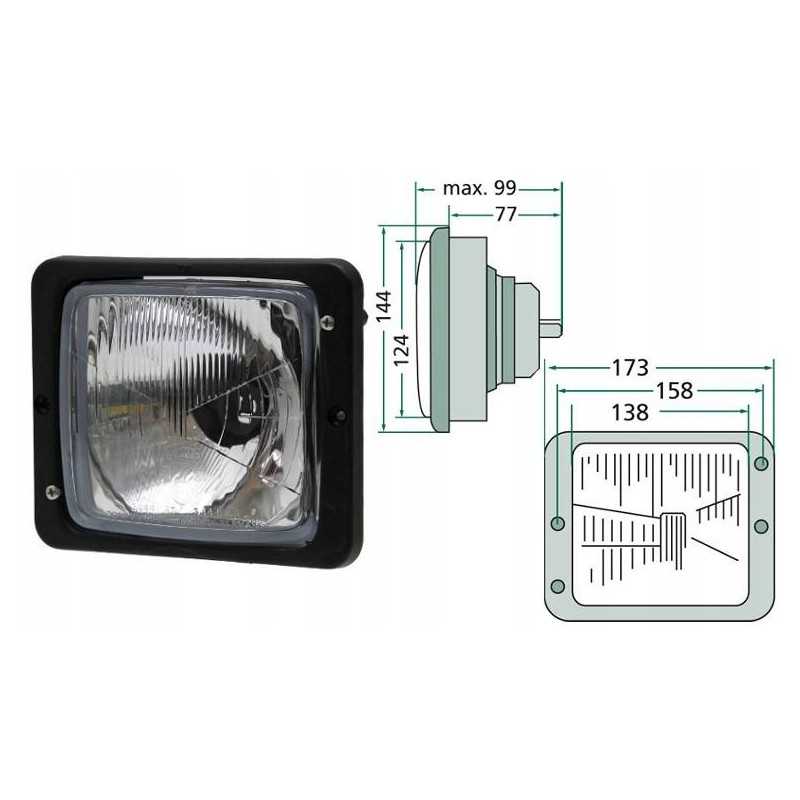 Hella Case Fendt universalus kryptinis priekinis žibintas