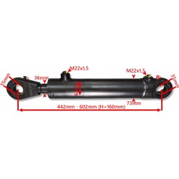 Hidraulinio cilindro pavara, stūmoklis 63x36, eiga 160