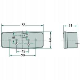 Galinis dešinysis kombinuotas žibintas Hella 158 x 64 x 51