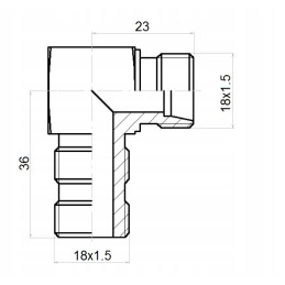 Kampinis jungtis ed bb m18x1 5 m18x1 5 hidrolideris