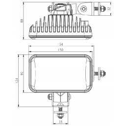 LED darbo lempa stačiakampė 60w 5600lm 9 36v gl