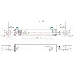 Lenkiškas dvipusis hidraulinis cilindras 50 30 275