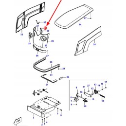4281357m1 variklio dangčio priekinio žibinto tvirtinimo flanšas