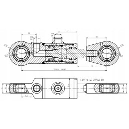 Hidraulinio cilindro pavara, stūmoklis 40x22, eiga 140