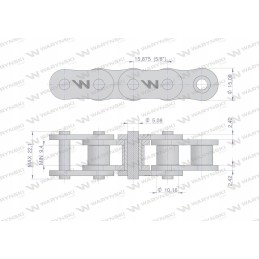 Sustiprinta ritininė grandinė 50sp r1 5 8 5m motoge