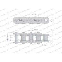 Sustiprinta ritininė grandinė 60sp r1 3 4 5m motoge