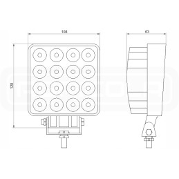 Darbo lempa 16xled 2100 lm 43w pajungimas