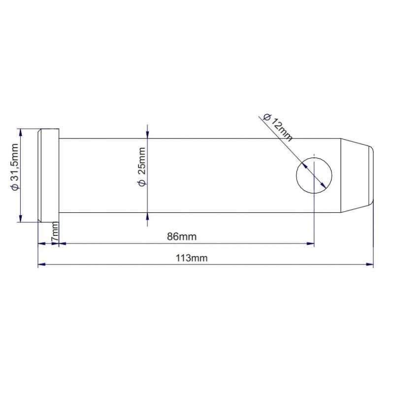 Apatinis prikabinimo kablio atraminis kaištis mf morga