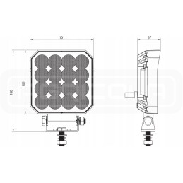 Darbo lempa 16xled 1711 lm 25w jungtis
