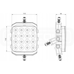 Darbo lempa 16xled 2565 lm 48w jungtis