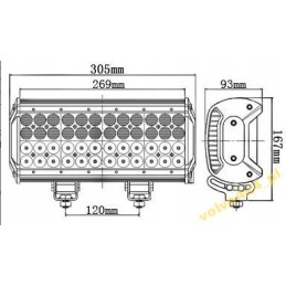 2x72w panelinė lempa halogeninė led cree 144w 12v 24v