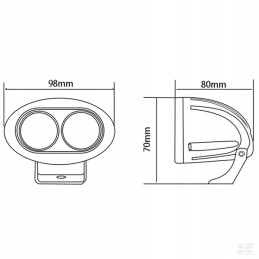 LED darbo lempa ovali 20w 1800 lm 10 30v