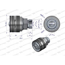Vožtuvo kaiščio rinkinys M22x1 5 prisukamas Warynski