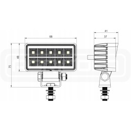 Darbo lempa 10xled 1600 lm 15w jungtis