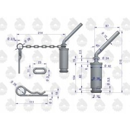 Viršutinis prikabinimo kablio kaištis c 360 originalus