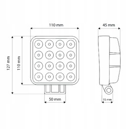 Halogeninė darbo lempa 16 LED 48W 12 24V 2 vnt