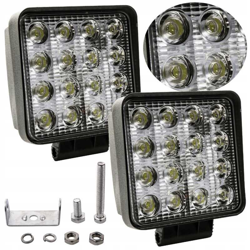 Prožektorių darbo lempa 16 LED 48W 12 24V 2 vnt