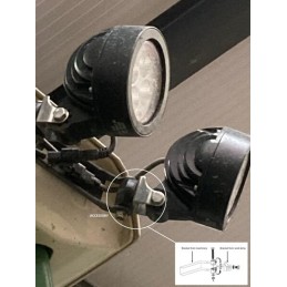 Apvali LED darbinė lempa 40w 3800lm prožektorių šviesa