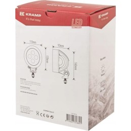 Apvali LED darbinė lempa 40w 3800lm prožektorių šviesa