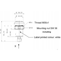 Kėlimo mygtuko jungiklis, apvalus, geltonas