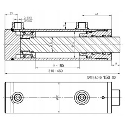 Hidraulinis cilindras smtg 60x35 eiga 150 2 pusių