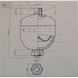 Hidroakumuliatorius, hidroamortizatorius, 1l apvaliam