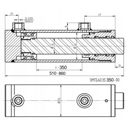 Hidraulinio cilindro pavara, stūmoklis 60x35, eiga 350