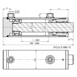 Hidraulinio cilindro pavaros stūmoklis 60x35 taktų 600