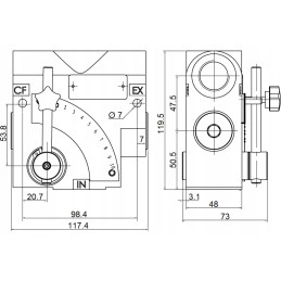 Vožtuvo srauto reguliatorius vpr3 skalė 3 4 115l