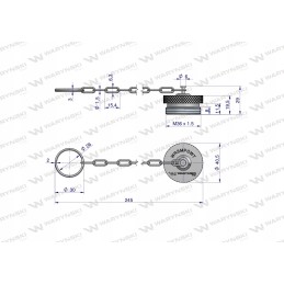 Vožtuvo kaiščio rinkinys M22x1 5 prisukamas Warynski