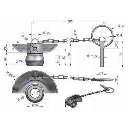 Kamuolys su apykakle, grūdintas, 2 kategorija 2 56x28 Warynsk