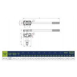 Hidraulinis rankinis siurblys, 2 pusių, 25cm, 7l bakas