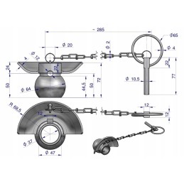 Kamuolys su apykakle, grūdintas, 3 kategorija 3 64x37 Warynsk