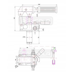 Hidraulinis rankinis siurblys, 2 pusių, 45cm, 7l bakas