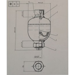 Dvigubas hidroakumuliacinis amortizatorius 0 16l apvaliam