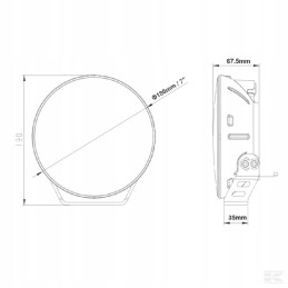 LED priekinis žibintas 60w apvalus 9 36v oe 180 mm