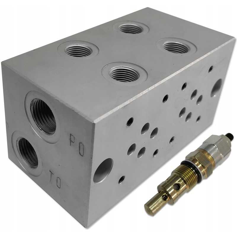 Vožtuvo plokštės blokas ng6 cetop 2 skyriai su vožtuvu