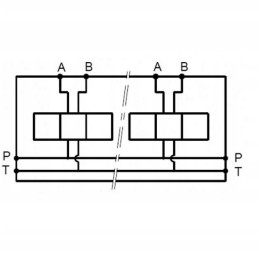 Vožtuvo plokštės blokas ng6 cetop 2 skyriai su vožtuvu