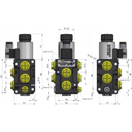 Solenoidinio vožtuvo daliklis 6 2 el vožtuvas 12v 50l 1 2 nc