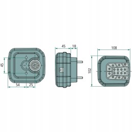 LED galinis žibintas 108x102 lp 12 24 v ip68