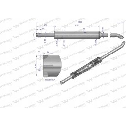 Duslintuvas 1460mm 5 6kg mf3 inox warynski 3029050iw