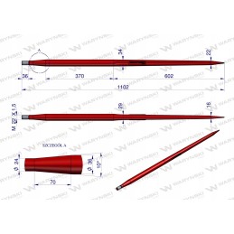 Zadowacza raudona tiesi 1100 mm warynski apvali