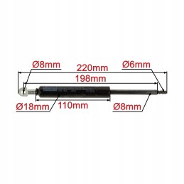 Dujinis amortizatorius 220mm massey ferguson 3476251m1