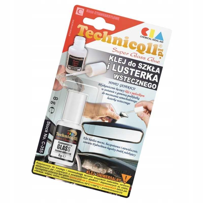 Technicqll stiklo ir galinio vaizdo veidrodėlio klijai 8g