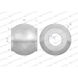 Viršutinis jungties rutulys, grūdintas, 3 kategorija 4 78x32x64