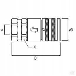 Plokščias greitosios jungties ffh lizdas 3 8