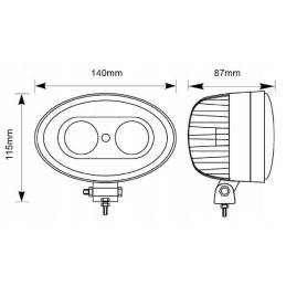LED apsauginė lemputė mėlyna 10w 250lm ovali 10 80v taškas