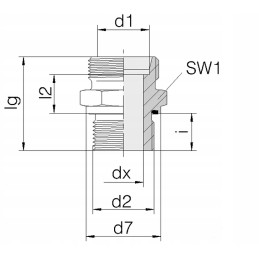 Tiesi jungtis su tarpikliu 1 4 bsp m16x1 5